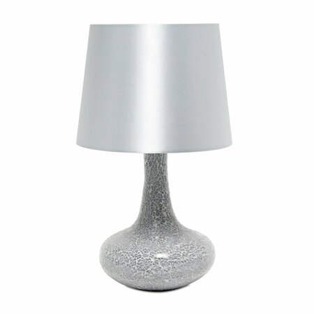 CREEKWOOD HOME 14.17-in. Patchwork Crystal Glass Table Lamp, Gray CWT-2016-GY